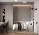 Zahaa Velvet Beige Bed - Image 2