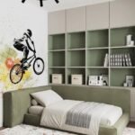 سرير وهج مخمل أخضر