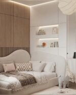 Shaza Velvet Beige Bed - Image 2