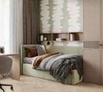 سرير بهاء كتان أخضر