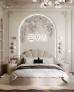 Diaa Velvet Beige Bed
