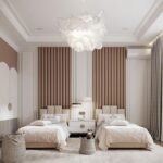 سرير نعيم مخمل بيج