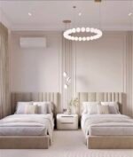 ⁦سرير إشراق مخمل بيج⁩ - الصورة ⁦3⁩