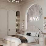 سرير نوران مخمل بيج