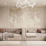 سرير شفافية كتان بيج – تصميم راقٍ ولمسة دفء طبيعية