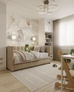 ⁦سرير تألق مخمل بيج⁩ - الصورة ⁦3⁩