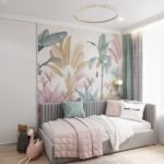 Gray Velvet Bed And A Bed