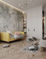 ⁦سرير حنين مخمل أصفر⁩ - الصورة ⁦3⁩