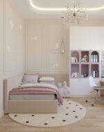 سرير شوق مخمل بيج