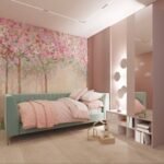 سرير عهد مخمل أخضر