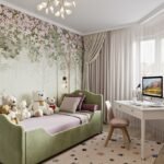 سرير أمل مخمل أخضر