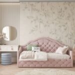 ⁦سرير رجاء مخمل زهري⁩ - الصورة ⁦3⁩