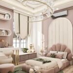 سرير هيام مخمل زهري