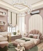 سرير هيام مخمل زهري