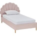 سرير يقين مخمل زهري