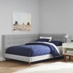 ⁦سرير تالا كتان رمادي⁩ - الصورة ⁦3⁩