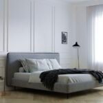 سرير سيفين كتان رمادي