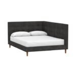 سرير كيان مخمل أسود