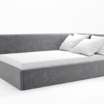 سرير فايا مخمل رمادي