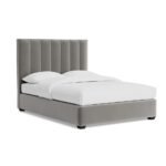 سرير مهيرة مخمل رمادي