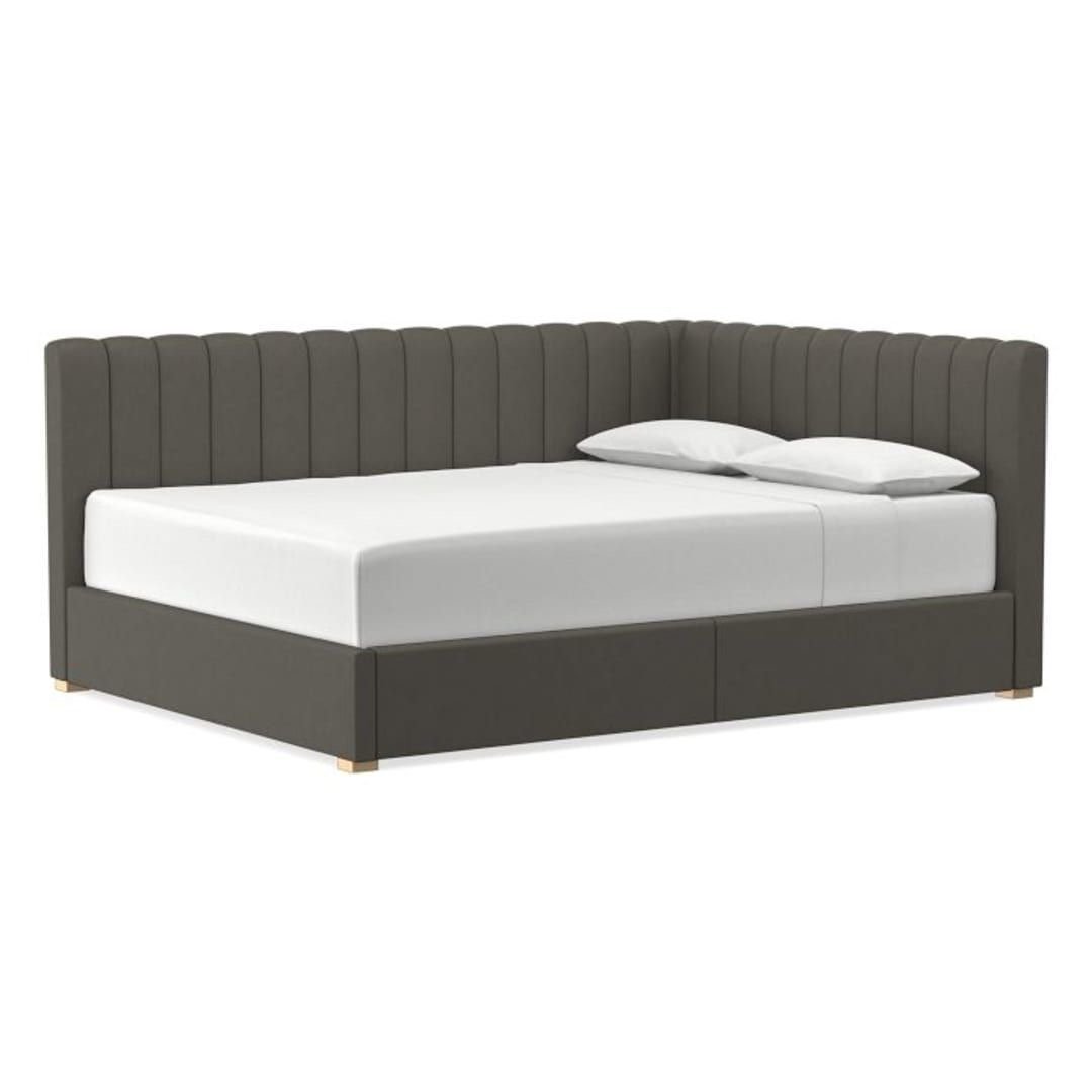 IMG_3544 سرير أيلا مخمل رصاصي - الصورة 1