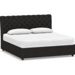 سرير نوراه كتان أسود