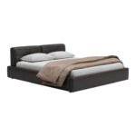 سرير زها جلد بني