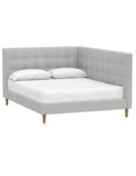 ⁦سرير جنى مخمل رمادي⁩ - الصورة ⁦3⁩