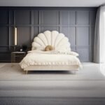 سرير لورا مخمل بيج