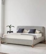 سرير رماز مخمل رمادي