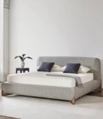 سرير رماز مخمل رمادي - Image 3