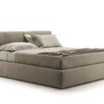 سرير أريج مخمل بيج