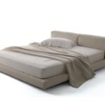 سرير هوى مخمل بيج