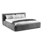 سرير لونا مخمل رصاصي