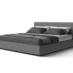 سرير جوده كتان رصاصي