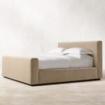 سرير تسلن مخمل بيج