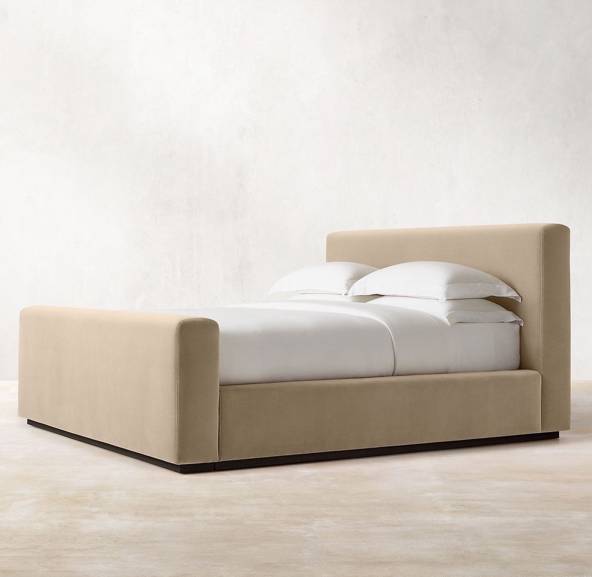 IMG_3793 سرير تسلن مخمل بيج - الصورة 1