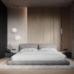 سرير كرونجي كتان رمادي