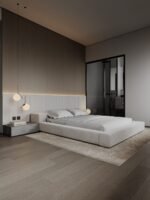 سرير تاج مخمل بيج