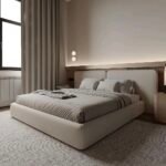 سرير لنسي مخمل بيج