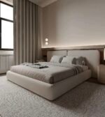 سرير لنسي مخمل بيج