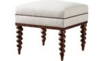 Beige Linen Serra Pouf - Image 2