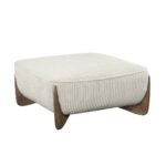 Beige Velvet Pouf - Image 2