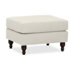 Ceslin Beige Velvet Pouf