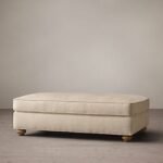 Beige Linen Serra Pouf