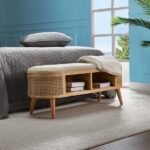 Beige Velvet Pouf