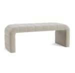 Angel Velvet Beige Pouf - Image 2
