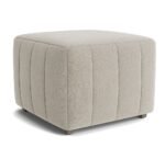 Glen Beige Velvet Pouf - Image 2