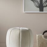 Beige Velvet Soft Pouf