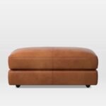 Brown Leather Soft Pouf